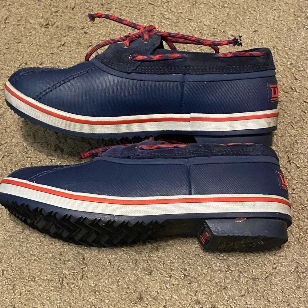 LL Bean Rangeley 2 Eye Moc Kids Size 4‎ Womens 5.5 Navy Blue Rain Boot 507448